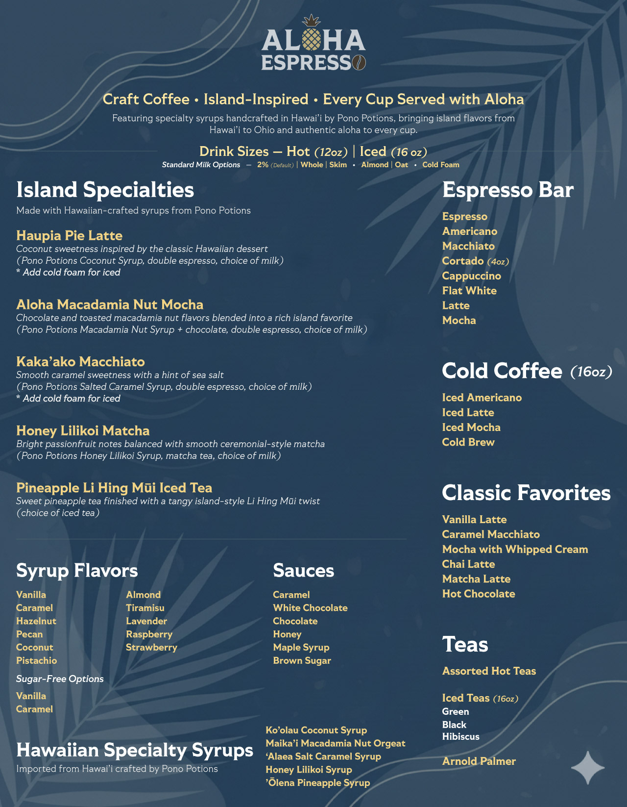 About Aloha Espresso Menu