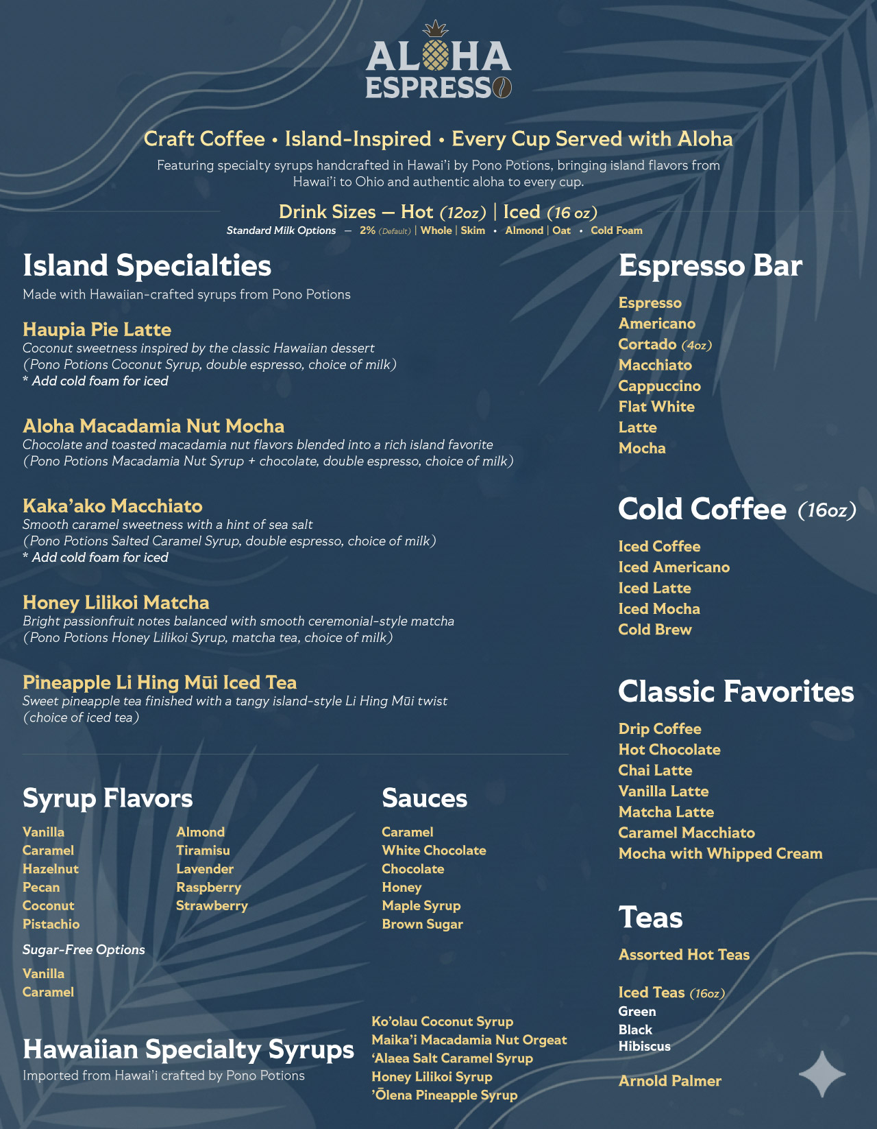 About Aloha Espresso Menu